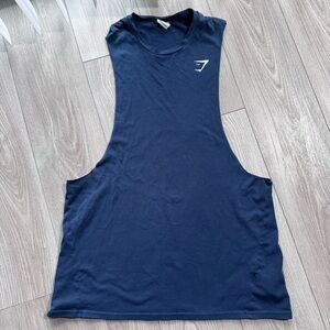 Gymshark Dark Blue Tee with White Logo